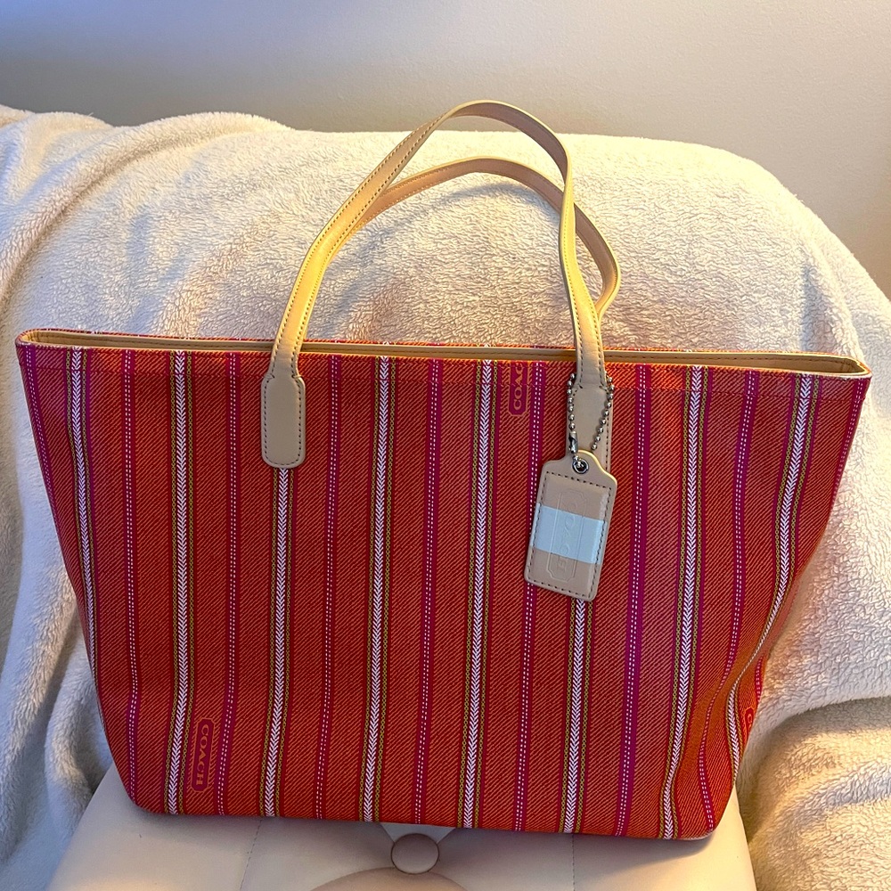 COACH Legacy Weekend Ticking Stripe Tote